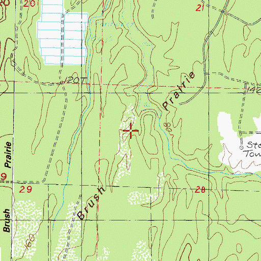Topographic Map of Brush Prairie, OR