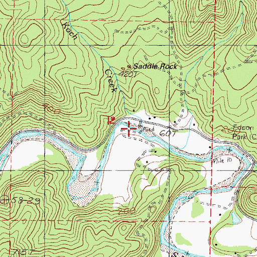 Topographic Map of Koch Creek, OR