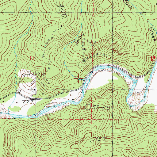 Topographic Map of Jenny Creek, OR