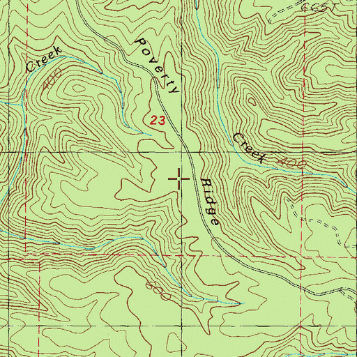 Topographic Map of Poverty Ridge, OR
