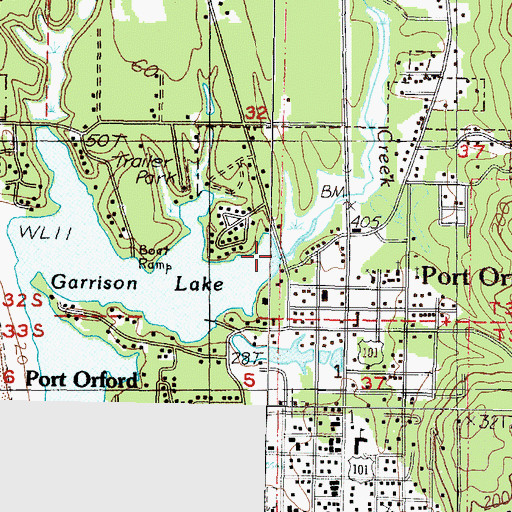Topographic Map of Mill Creek, OR