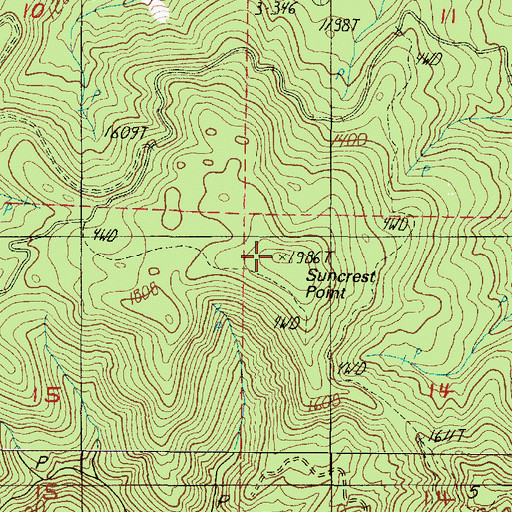 Topographic Map of Suncrest Point, OR