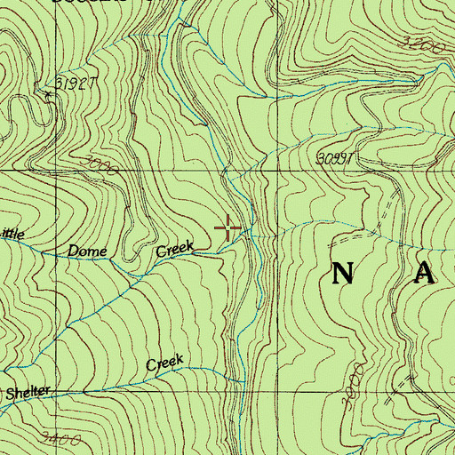 Topographic Map of Little Dome Creek, OR