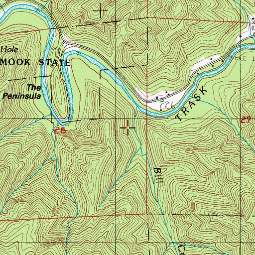 Topographic Map of Bill Creek, OR