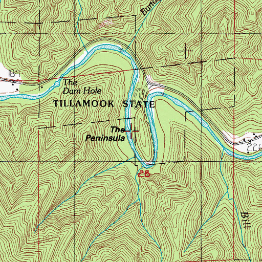 Topographic Map of The Peninsula, OR