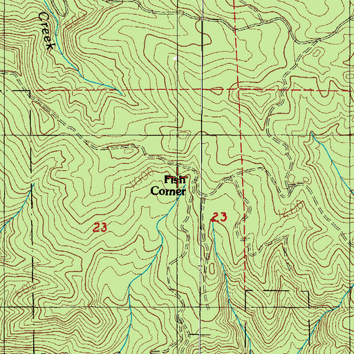 Topographic Map of Fish Corner, OR