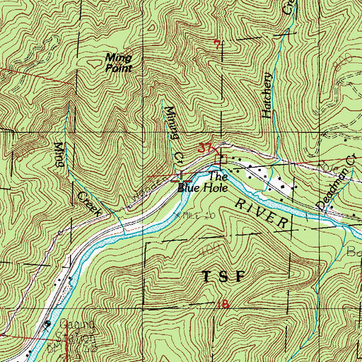 Topographic Map of The Blue Hole, OR