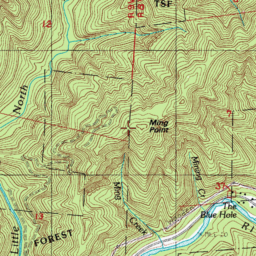 Topographic Map of Ming Point, OR