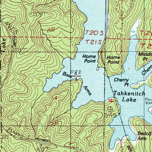 Topographic Map of Bass Arms, OR