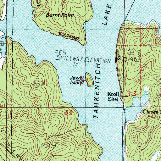 Topographic Map of Jewitt Island, OR