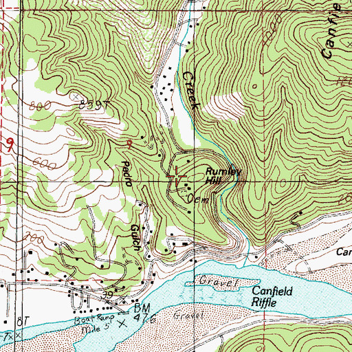 Topographic Map of Rumley Hill, OR