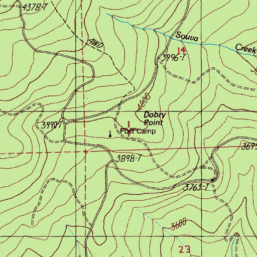 Topographic Map of Dobry Point, OR