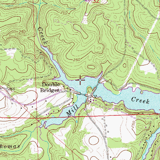 Topographic Map of Barnes Mill Creek, AL