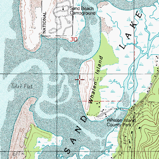 Topographic Map of Whalen Island, OR