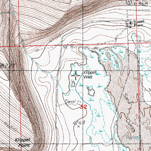 Topographic Map of Klippel Well, OR