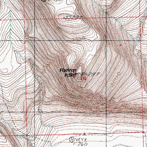 Topographic Map of Flatiron Point, OR