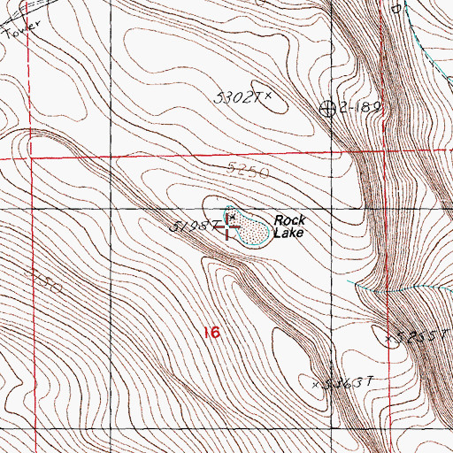 Topographic Map of Rock Lake, OR