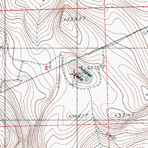 Topographic Map of Juniper Lake, OR