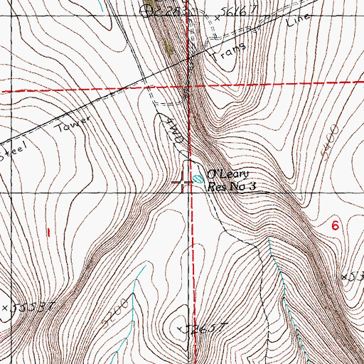 Topographic Map of O'Leary Reservoir Number 3, OR