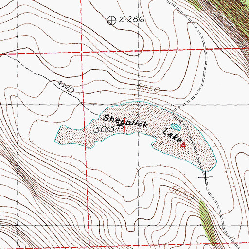 Topographic Map of Sheeplick Lake, OR