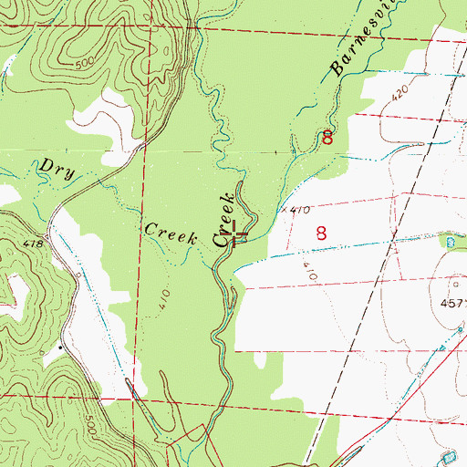 Topographic Map of Barnesville Creek, AL