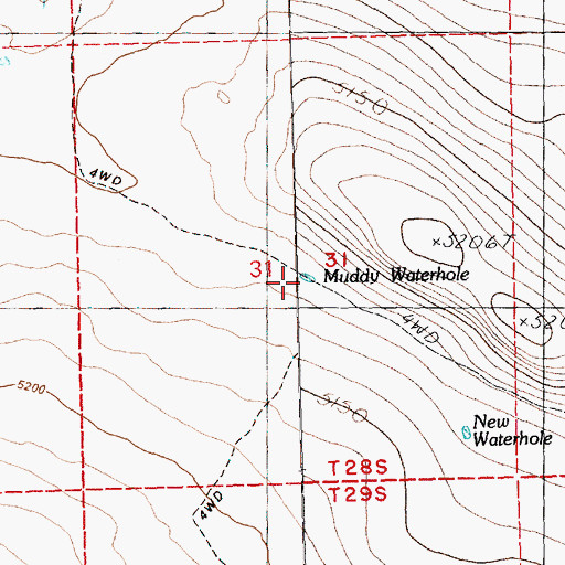 Topographic Map of Muddy Waterhole, OR