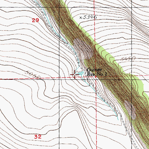 Topographic Map of Guinee Reservoir Number 1, OR