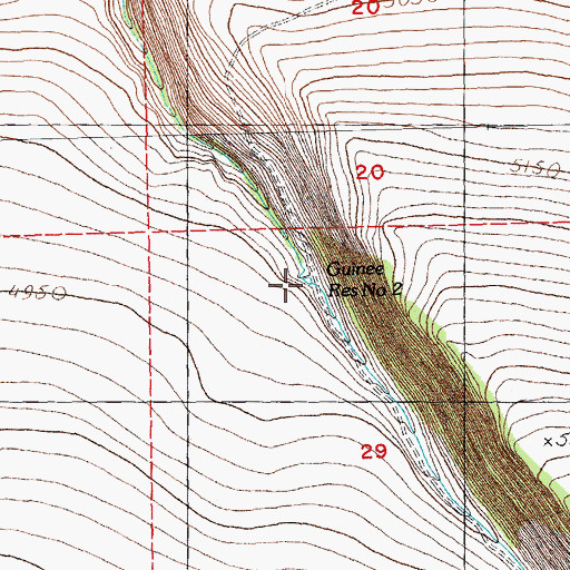 Topographic Map of Guinee Reservoir Number 2, OR