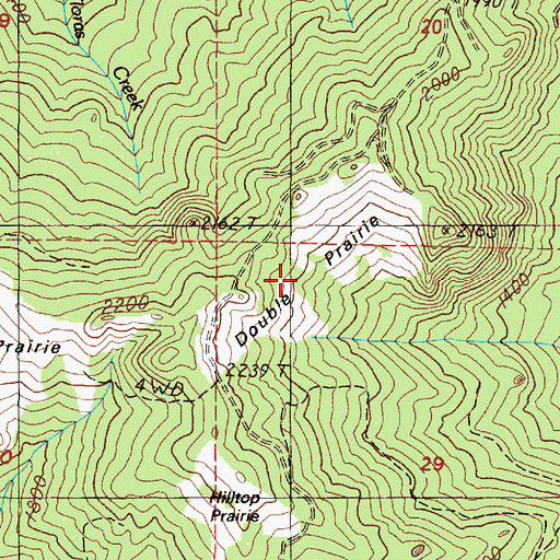 Topographic Map of Double Prairie, OR