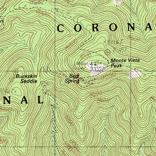 Topographic Map of Bear Spring, AZ