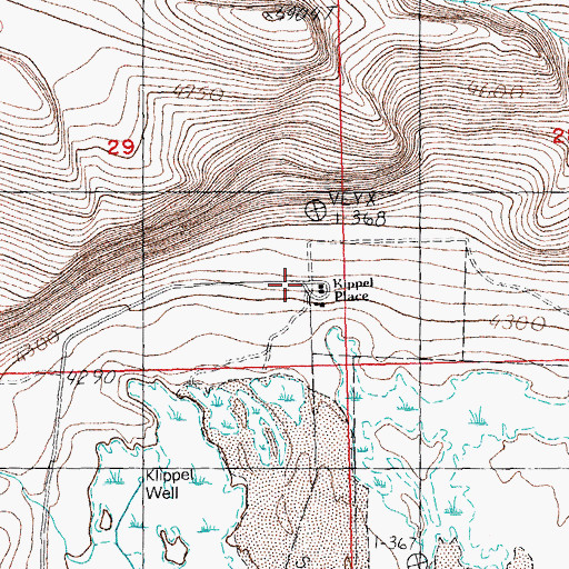 Topographic Map of Klippel Place, OR