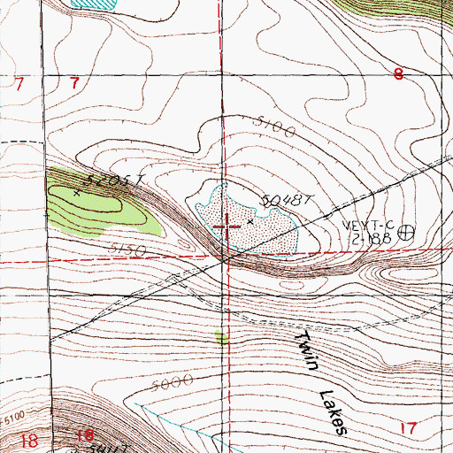 Topographic Map of Twin Lakes, OR