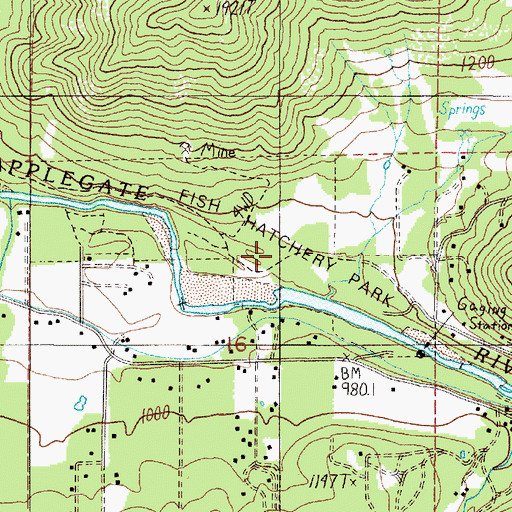 Topographic Map of Fish Hatchery County Park, OR