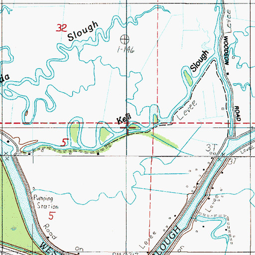 Topographic Map of Kelli Slough, OR