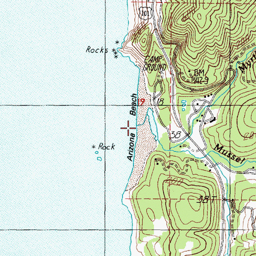 Topographic Map of Arizona Beach, OR