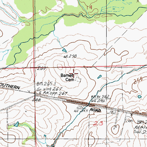 Topographic Map of Barnett Cemetery, AL