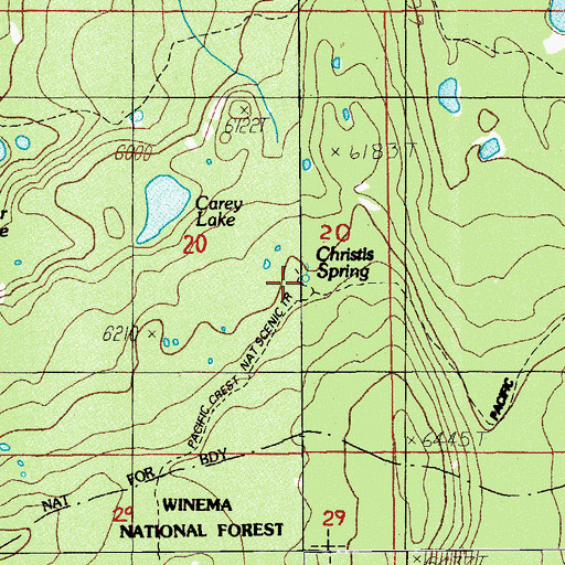 Topographic Map of Christis Spring, OR