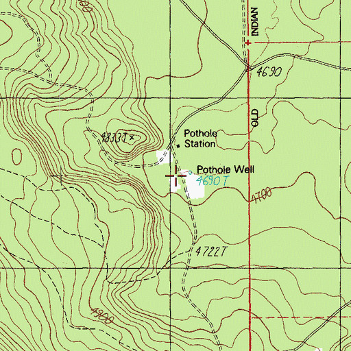 Topographic Map of Pothole Well, OR
