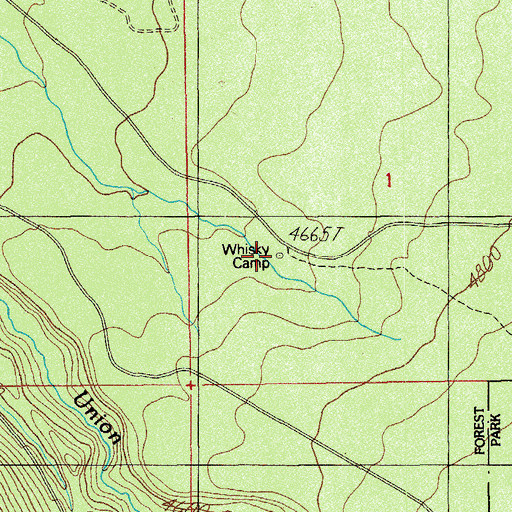 Topographic Map of Whisky Camp (historical), OR