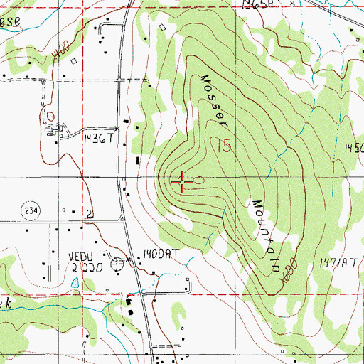 Topographic Map of Mosser Mountain, OR