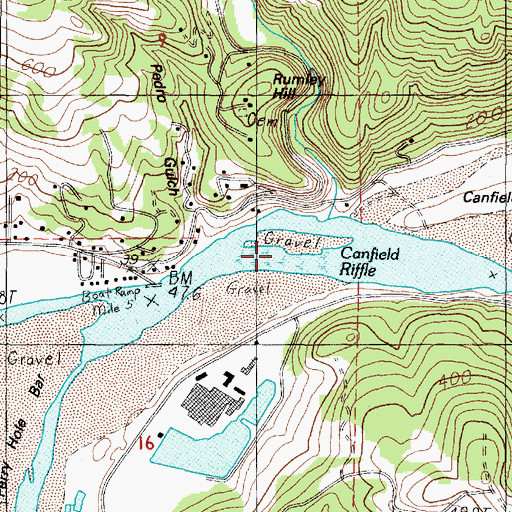 Topographic Map of Canfield Riffle, OR