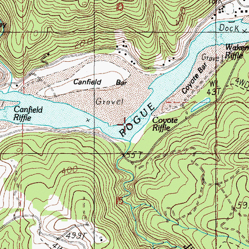 Topographic Map of Coyote Riffle, OR