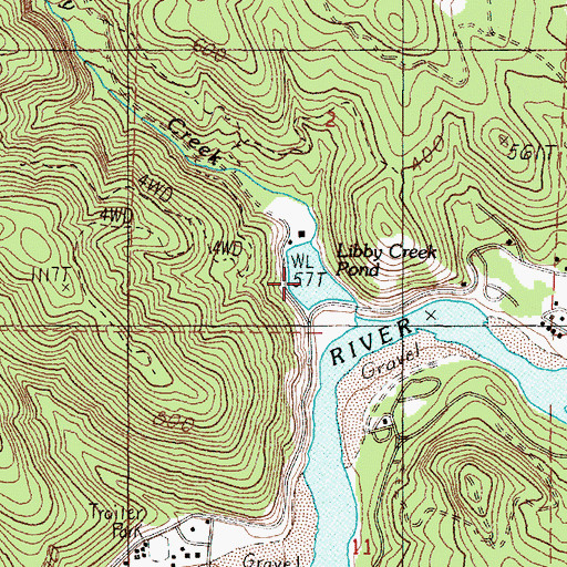 Topographic Map of Libby Creek Pond, OR