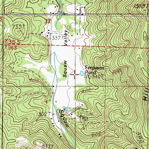 Topographic Map of Ferguson Pond, OR
