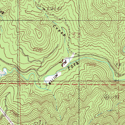 Topographic Map of Lick Creek, OR