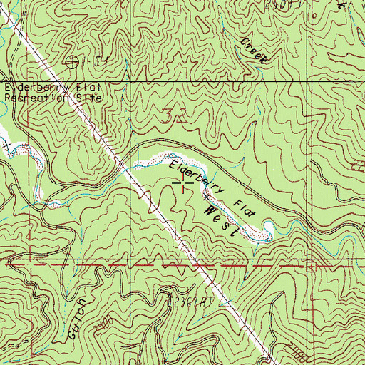 Topographic Map of Elderberry Creek, OR