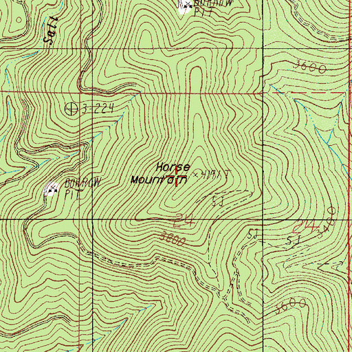 Topographic Map of Horse Mountain, OR
