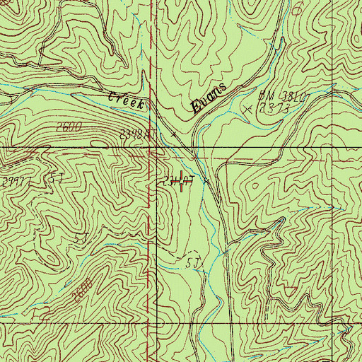 Topographic Map of Cedar Creek, OR