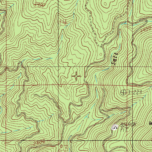 Topographic Map of Peavine Ridge, OR