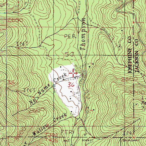 Topographic Map of No Name Creek, OR